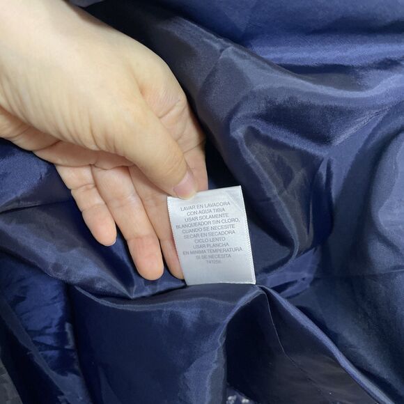 Worthington Navy Blue Polka Dot Ruffle VNeck Dress Size 6P Vintage inspired Midi - Picture 8 of 12